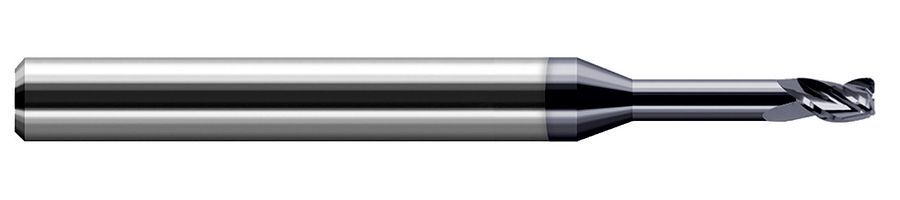 Picture of Harvey Tool 41590-C3 .090 Dia x .010 R STB FL 5x RCH, AlTiN End Mill Standard Flute Standard Helix Carbide Single End Corner Radius0.0100 0.25mm